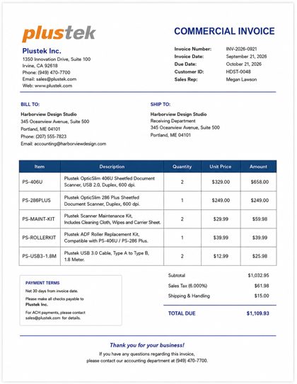 Invoice layout A