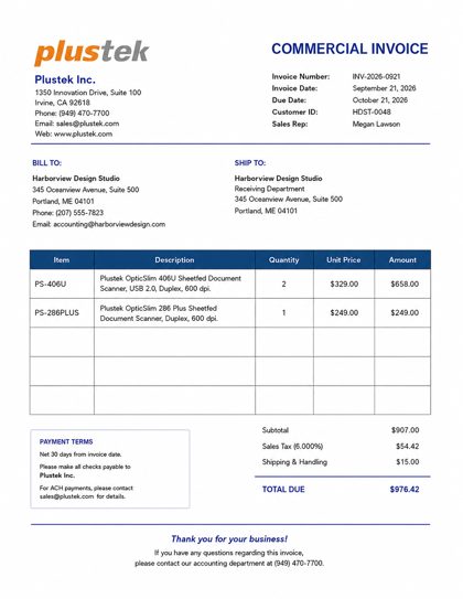Invoice layout B